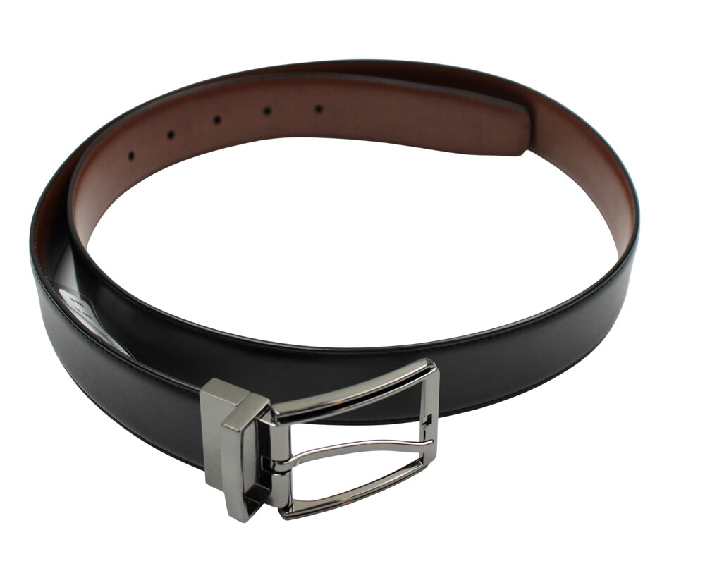Bloomingdale's Men's Store Belt 38 Black Brown Genuine Leather Reversible Buckle